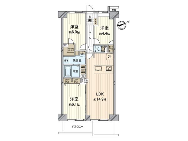 サニークレスト稲毛 間取図(平面図) 間取図(平面図)