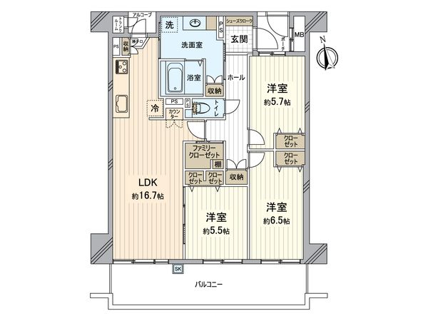 ガーデンプラザ新検見川 17番館 間取図(平面図) 間取図(平面図)
