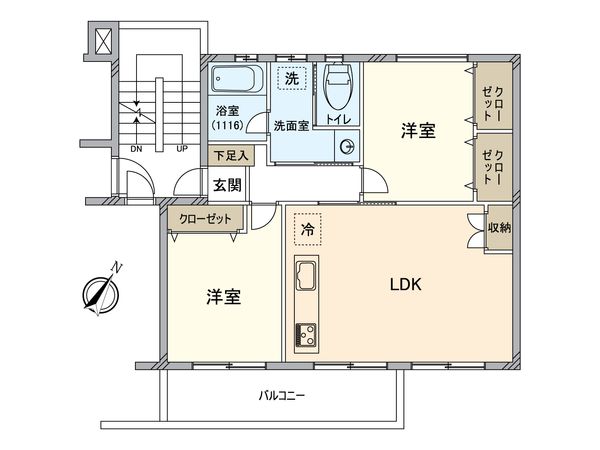 稲毛海岸3丁目団地 16号棟 間取図(平面図)
