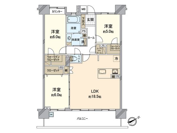 ウィズ稲毛 間取図(平面図) 間取図(平面図)