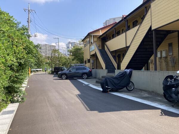ハイツナカムラ第一 前面道路含む外観 ハイツナカムラ第一 前面道路含む外観