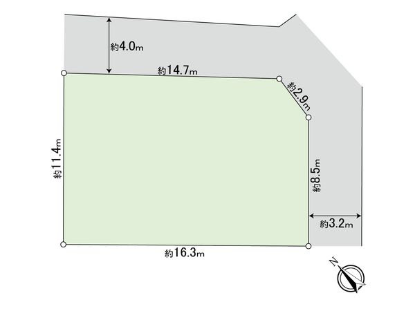 谷津5丁目 古屋付土地 区画図