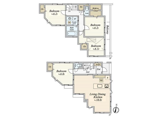 香澄6丁目 新築戸建2号棟 間取図(平面図) 香澄6丁目 新築戸建2号棟 間取図(平面図)