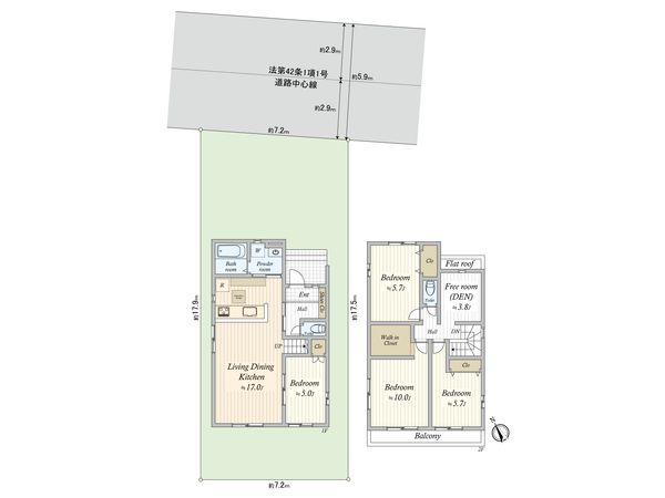 袖ケ浦4丁目 新築戸建1号棟 間取図(平面図) 袖ケ浦4丁目 新築戸建1号棟 間取図(平面図)