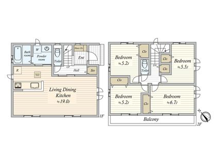 三山9丁目 新築戸建A号棟 間取図(平面図)