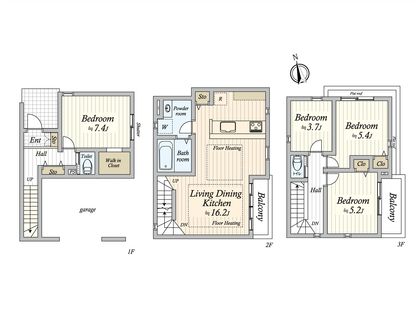 前原西1丁目 新築戸建2号棟 間取図(平面図)