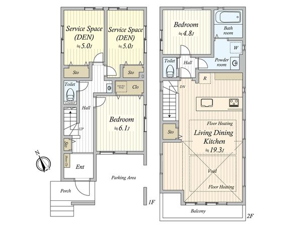 谷津3丁目 新築戸建1号棟 間取図(平面図) 谷津3丁目 新築戸建1号棟 間取図(平面図)