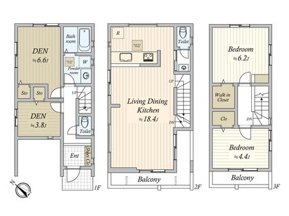 前原西8丁目 新築戸建1号棟 間取図(平面図)