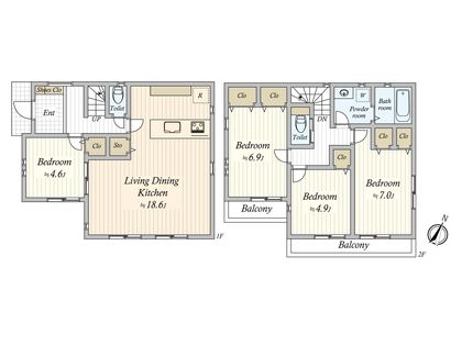 芝山5丁目 新築戸建1号棟 間取図(平面図)
