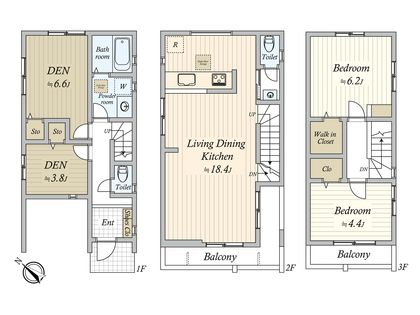前原西8丁目 新築戸建2号棟 間取図(平面図)