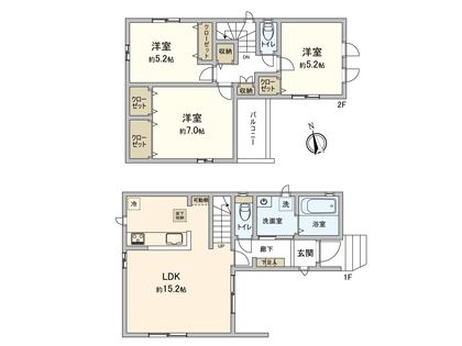 田喜野井6丁目 新築戸建B号棟 間取図(平面図)
