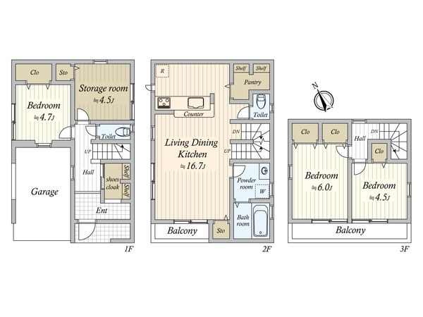 田喜野井6丁目 新築戸建 間取図(平面図) 田喜野井6丁目 新築戸建 間取図(平面図)