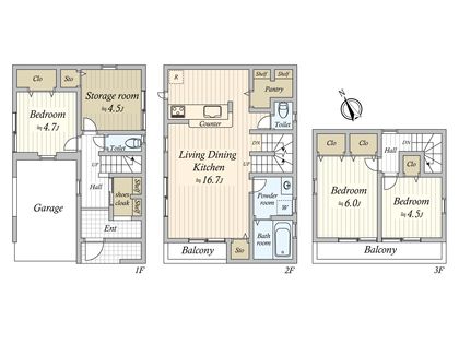 田喜野井6丁目 新築戸建 間取図(平面図)