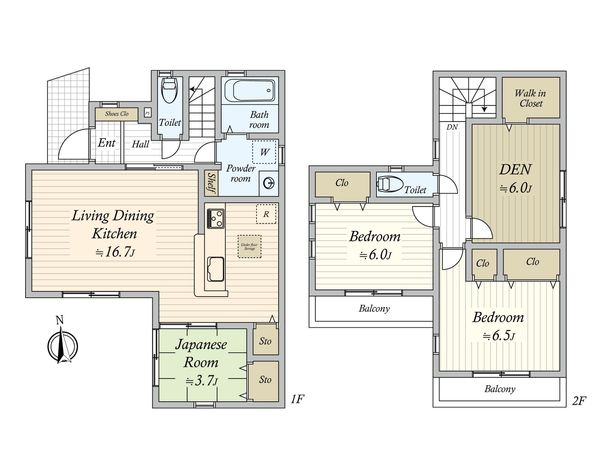 二宮1丁目 新築戸建1号棟 間取図(平面図) 二宮1丁目 新築戸建1号棟 間取図(平面図)