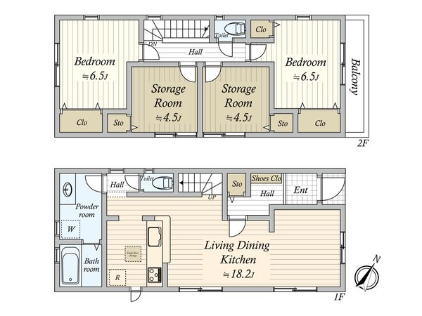 鷺沼台3丁目 新築戸建1号棟 間取図(平面図) 間取図(平面図)