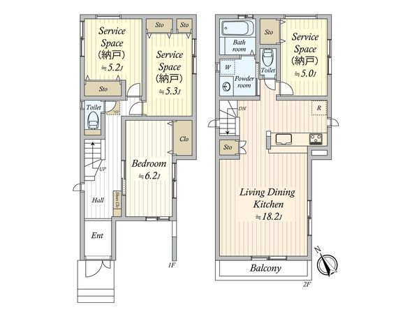 鷺沼3丁目 新築戸建3号棟 間取図(平面図) 間取図(平面図)