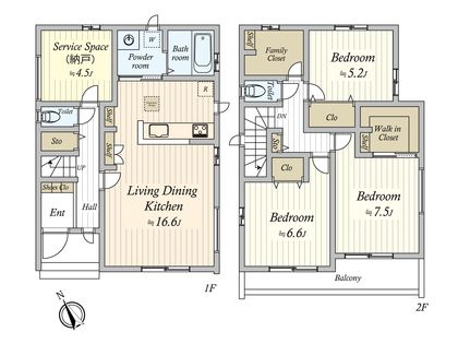 香澄3丁目 新築戸建B号棟 間取図(平面図)