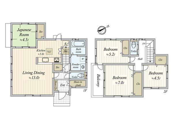 鷺沼台2丁目 戸建 間取図(平面図) 鷺沼台2丁目 戸建 間取図(平面図)