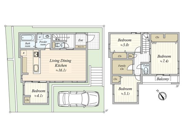 藤崎6丁目 新築戸建2号棟 間取図(平面図)