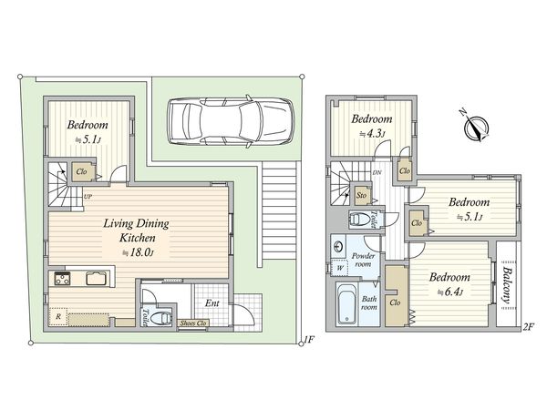 藤崎6丁目 新築戸建3号棟 間取図(平面図)