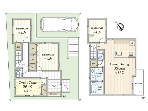 藤崎6丁目 新築戸建5号棟 間取図(平面図) 藤崎6丁目 新築戸建5号棟 間取図(平面図)