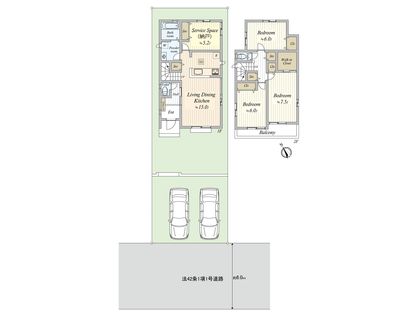 袖ケ浦4丁目 新築戸建B号棟 間取図(平面図)