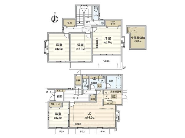 実籾6丁目 戸建 間取図(平面図)