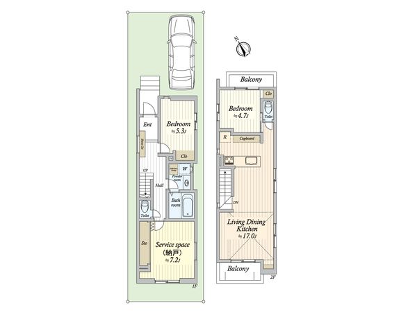 秋津5丁目 新築戸建1号棟 間取図(平面図) 秋津5丁目 新築戸建1号棟 間取図(平面図)