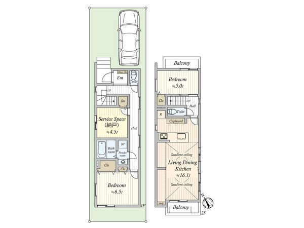 秋津5丁目 新築戸建2号棟 間取図(平面図) 秋津5丁目 新築戸建2号棟 間取図(平面図)