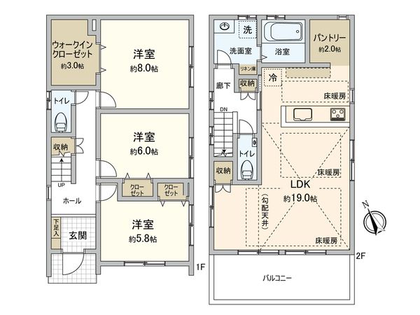 谷津6丁目 戸建 間取図(平面図) 谷津6丁目 戸建 間取図(平面図)