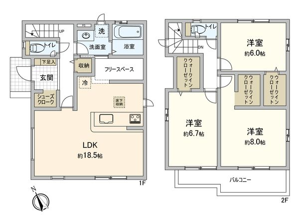 三山5丁目 新築戸建2号棟 間取図