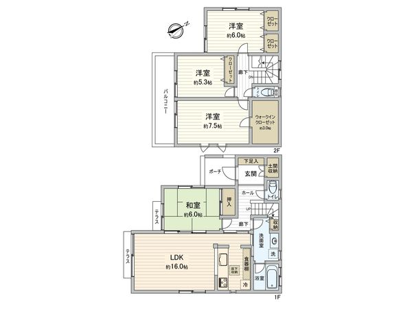 三山8丁目戸建 間取図(平面図)