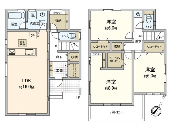 屋敷1丁目 戸建2号棟 間取図(平面図) 屋敷1丁目 戸建2号棟 間取図(平面図)