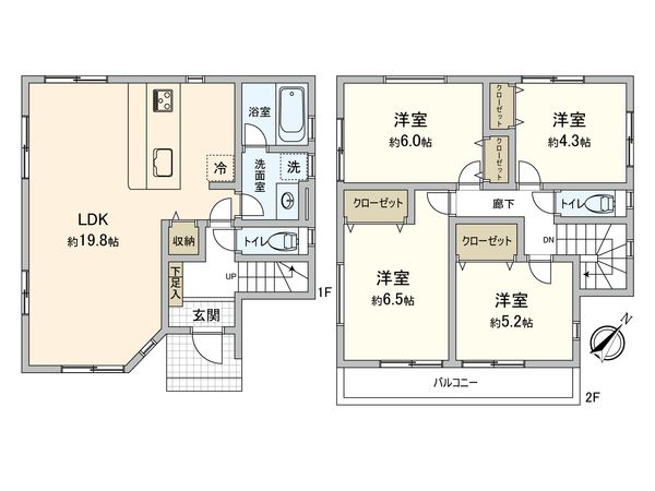 屋敷1丁目 戸建4号棟 間取図(平面図) 屋敷1丁目 戸建4号棟 間取図(平面図)