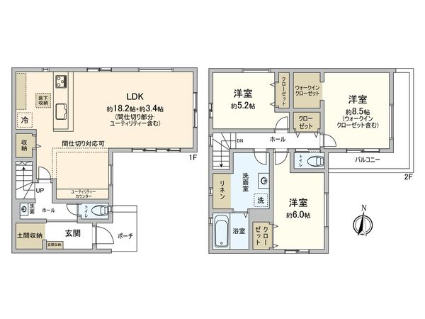 藤崎4丁目 新築戸建2号棟 間取図(平面図) 藤崎4丁目 新築戸建2号棟 間取図(平面図)