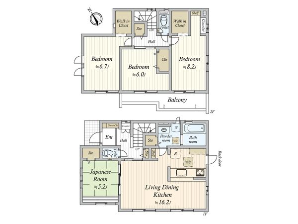 三山2丁目 新築戸建1号棟 間取図(平面図) 三山2丁目 新築戸建1号棟 間取図(平面図)