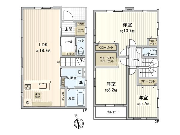 藤崎5丁目 新築戸建2号棟 間取図(平面図) 藤崎5丁目 新築戸建2号棟 間取図(平面図)
