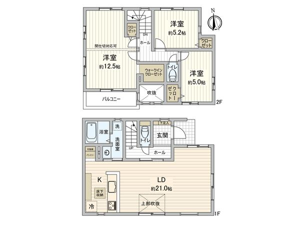 藤崎5丁目 新築戸建3号棟 間取図(平面図)