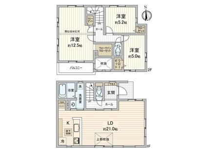 藤崎5丁目 新築戸建3号棟 間取図(平面図)