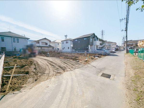 藤崎5丁目 新築戸建4号棟 前面道路含む外観