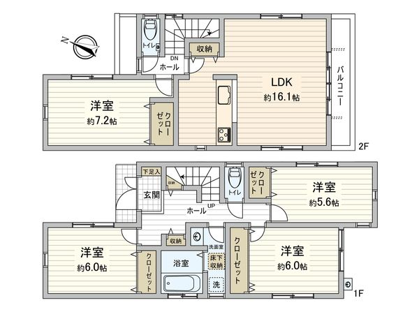 谷津5丁目 戸建 間取図(平面図) 谷津5丁目 戸建 間取図(平面図)