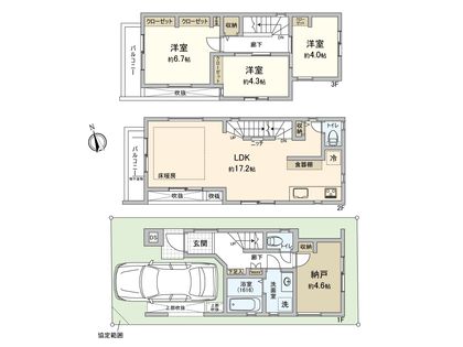 前原東3丁目 新築戸建1号棟 間取図(平面図)
