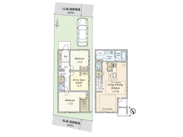 谷津5丁目 新築戸建2号棟 間取図(平面図) 谷津5丁目 新築戸建2号棟 間取図(平面図)