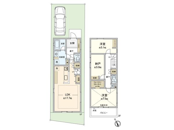 谷津5丁目 新築戸建6号棟 間取図(平面図) 谷津5丁目 新築戸建6号棟 間取図(平面図)