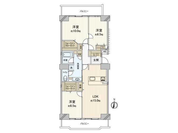 谷津パークタウン壱番街 19号棟 間取図(平面図) 間取図(平面図)