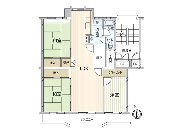 秋津第二団地第弐-壱-参号棟 間取図(平面図) 秋津第二団地第弐-壱-参号棟 間取図(平面図)