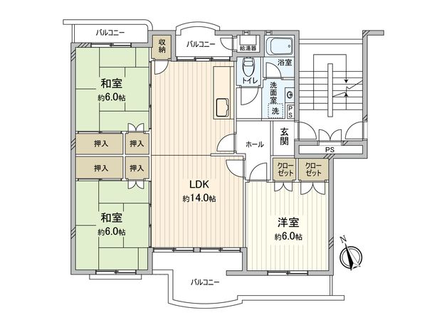 秋津第一団地第壱-壱-七号棟 間取図(平面図) 秋津第一団地第壱-壱-七号棟 間取図(平面図)