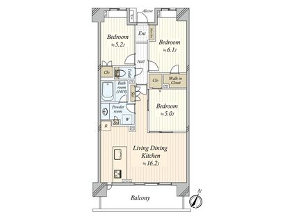 レアシス津田沼前原の丘 間取図(平面図)