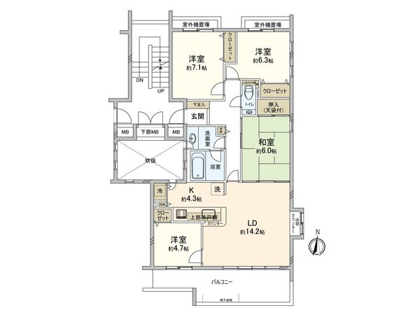 コスモ津田沼グレイスシティ D棟 間取図(平面図) コスモ津田沼グレイスシティ D棟 間取図(平面図)