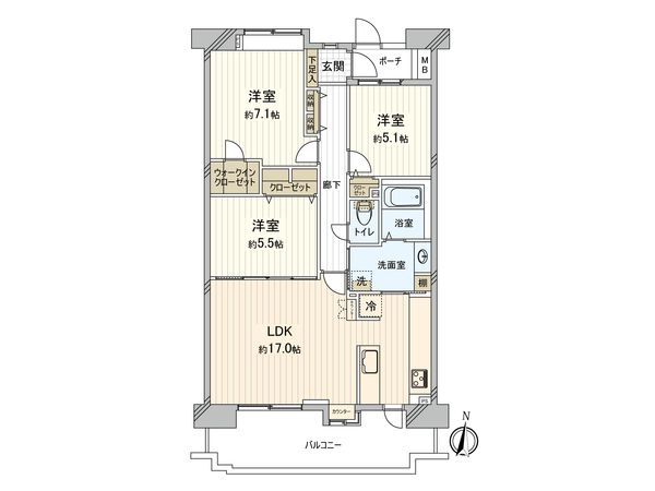 フェアロージュ津田沼 ポルタ館 間取図(平面図) フェアロージュ津田沼 ポルタ館 間取図(平面図)